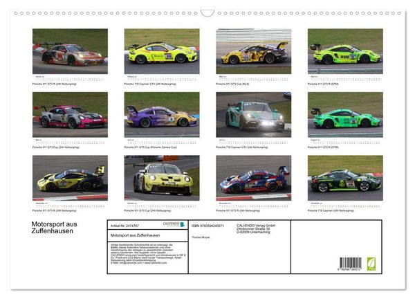Produktbild: Motorsport aus Zuffenhausen (Wandkalender 2027 DIN A2 quer), CALVENDO Monatskalender