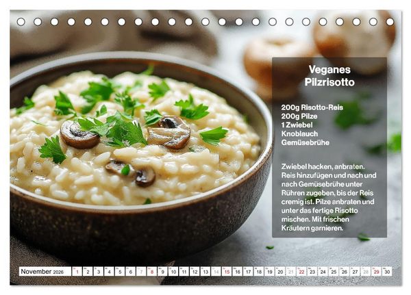 Produktbild: Veganes Soulfood - Leichte vegan Rezepte f&uuml;r jeden Monat (Tischkalender 2026 DIN A5 quer), CALVENDO Monatskalender