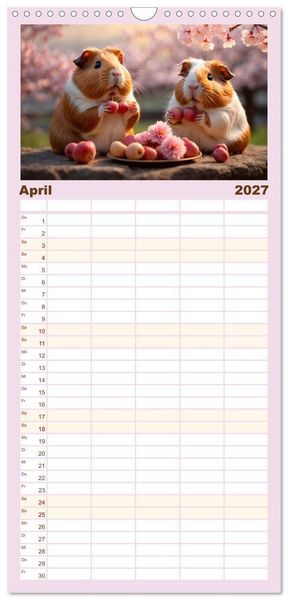 Produktbild: Familienplaner 2027 - Meerschweinchen mal anders! mit 5 Spalten (Wandkalender, 21 x 45 cm) CALVENDO