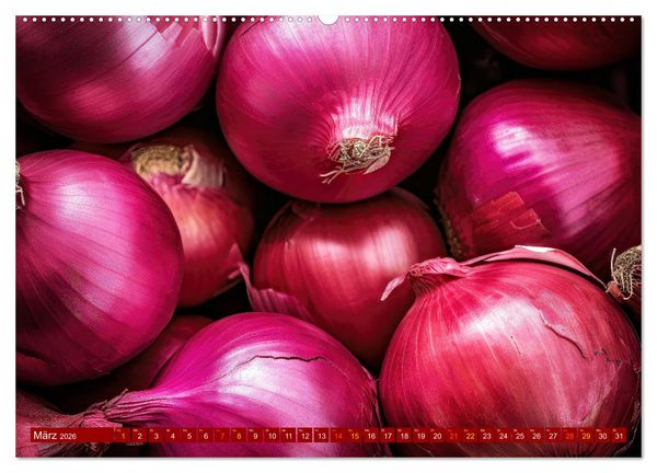 Produktbild: ROT - Gem&uuml;se und Obst - Voller Power (Wandkalender 2026 DIN A2 quer), CALVENDO Monatskalender