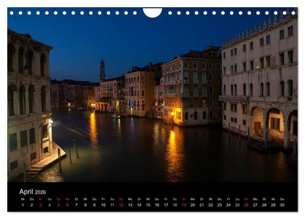 Produktbild: Venedig bei Nacht (Wandkalender 2026 DIN A4 quer), CALVENDO Monatskalender