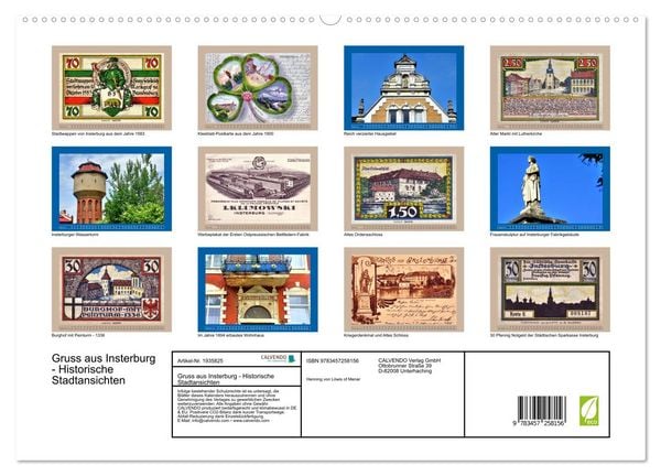 Produktbild: Gruss aus Insterburg - Historische Stadtansichten (hochwertiger Premium Wandkalender 2026 DIN A2 quer), Kunstdruck in Hochglanz