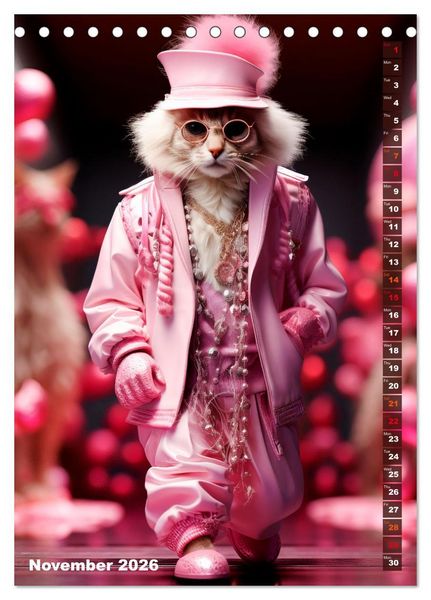 Produktbild: Stylish cats (Desk Calendar 2026 DIN A5 portrait), CALVENDO 12 Month DeskCalendar
