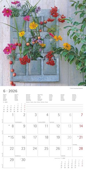 Produktbild: Gartendekor 2026 - Broschürenkalender 30x30 cm (30x60 geöffnet) - Kalender mit Platz für Notizen - Garten - Bildkalender - Gartenkalender