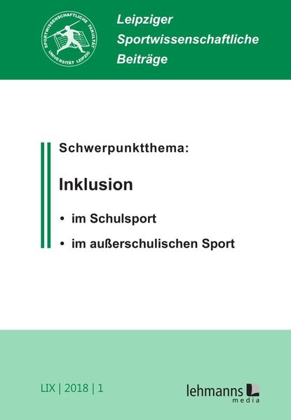 Produktbild: Leipziger Sportwissenschaftliche Beitr&auml;ge