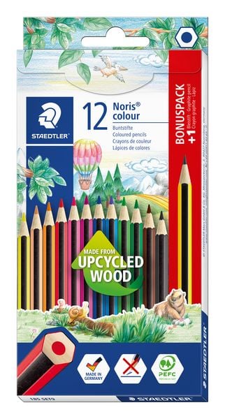 STAEDTLER Noris colour 185 Buntstift, 12er Set + Bleistift, 185 SET9