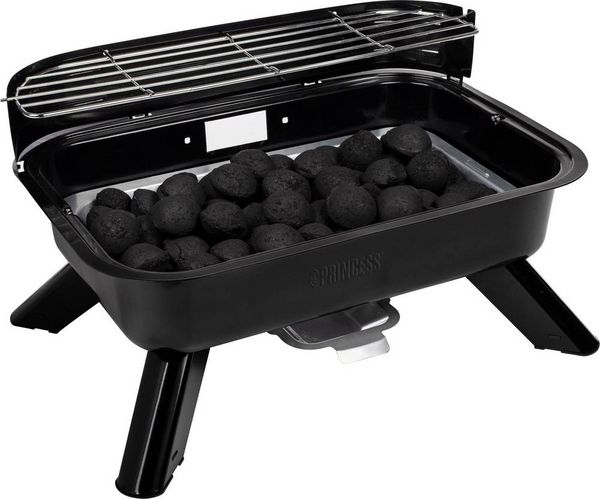 Produktbild: Princess 01.112252.01.001 Elektro, Holzkohle Grill mit Windschutz, mit Standfu&szlig;, mit manueller Temperatureinstellung Schwarz