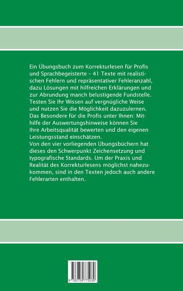 Produktbild: Korrekturlesen - &Uuml;bungen mit Schwerpunkt Zeichensetzung