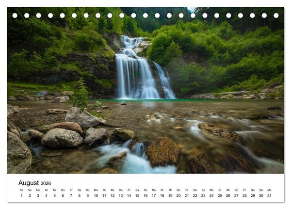 Produktbild: Wasserfallwelt Schweiz (Tischkalender 2026 DIN A5 quer), CALVENDO Monatskalender