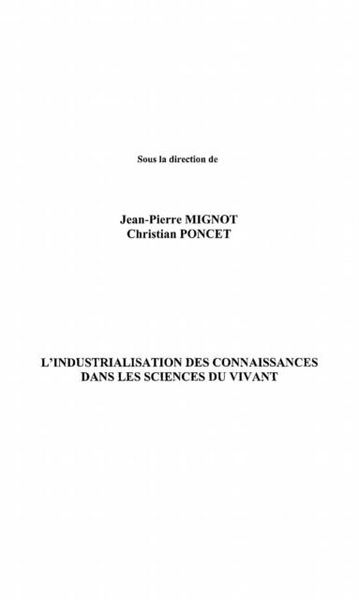 Produktbild: Industrialisation des connaissances dans