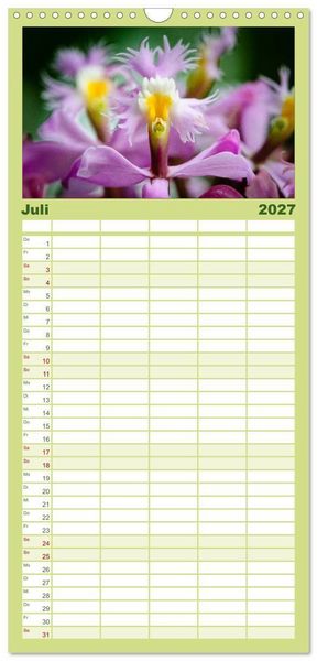 Produktbild: Familienplaner 2027 - Wunderbare Orchideen mit 5 Spalten (Wandkalender, 21 x 45 cm) CALVENDO