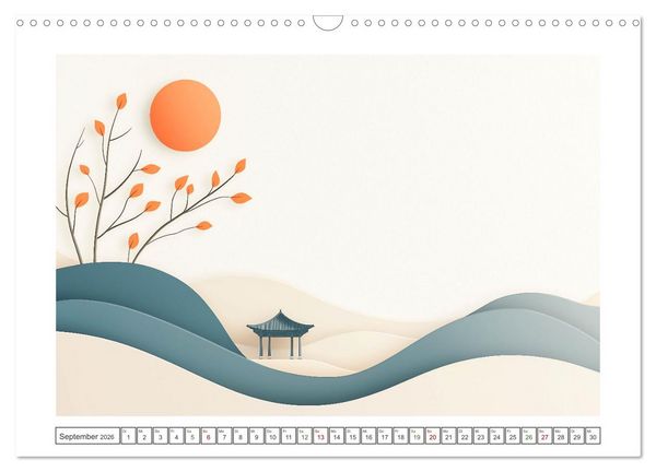 Produktbild: Japandi-Design (Wandkalender 2026 DIN A3 quer), CALVENDO Monatskalender
