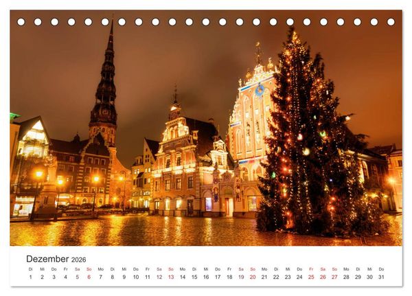 Produktbild: N&auml;chtliche Streifz&uuml;ge durch Europas Hauptst&auml;dte (Tischkalender 2026 DIN A5 quer), CALVENDO Monatskalender