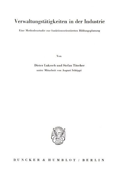 Produktbild: Verwaltungst&auml;tigkeiten in der Industrie.