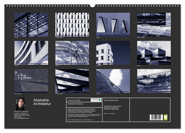Produktbild: Abstrakte Architektur (Wandkalender 2026 DIN A2 quer), CALVENDO Monatskalender