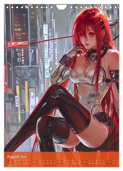 Produktbild: Manga-Comics. Cyberpunk Anime. Science Fiction Girls (Wandkalender 2026 DIN A4 hoch), CALVENDO Monatskalender