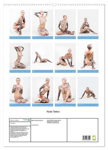 Produktbild: Nude Tattoo (Wandkalender 2026 DIN A2 hoch), CALVENDO Monatskalender