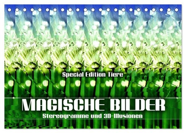 Magische Bilder - Stereogramme und 3D-Illusionen (Tischkalender 2025 DIN A5 quer), CALVENDO Monatskalender