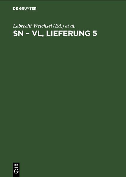 Produktbild: Sn &ndash; Vl, Lieferung 5