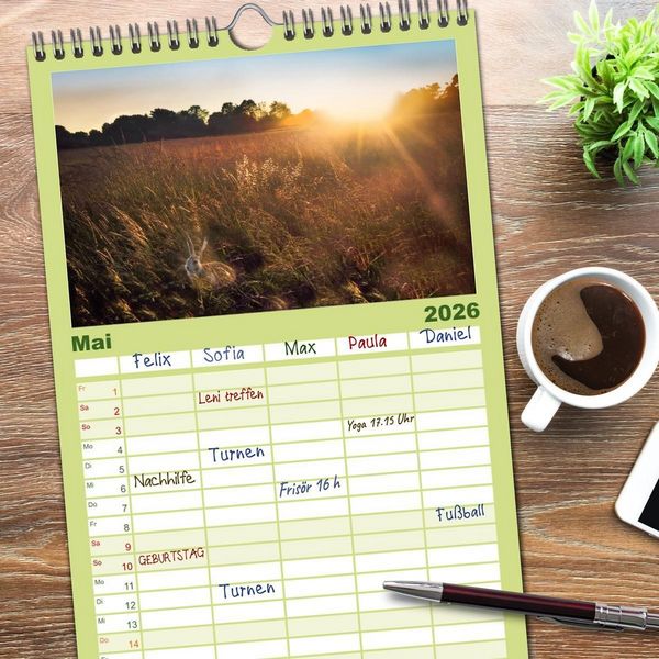 Produktbild: Familienplaner 2026 - Dreieich Natur Pur mit 5 Spalten (Wandkalender, 21 x 45 cm) CALVENDO