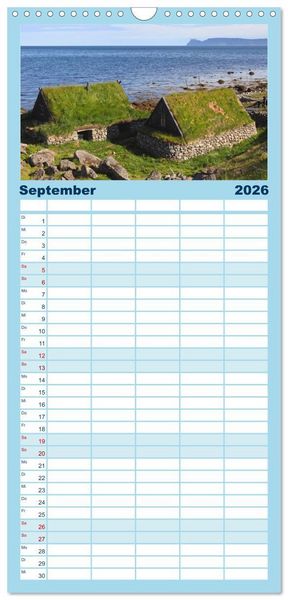Produktbild: Familienplaner 2026 - Island - Iceland mit 5 Spalten (Wandkalender, 21 x 45 cm) CALVENDO