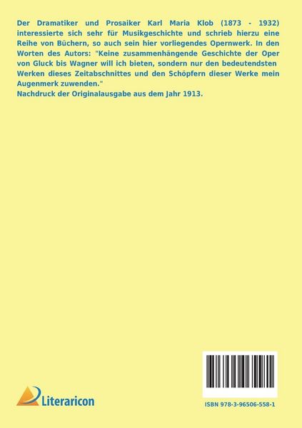 Produktbild: Die Oper von Gluck bis Wagner