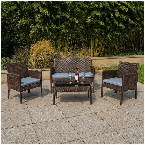Produktbild: HTI-Living 4-teiliges Outdoorset Zita braun/beige Polyrattan