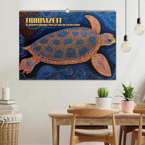 Produktbild: Traumzeit - KI-generierte Aborigine-Kunst aus dem Herzen Australiens (Wandkalender 2026 DIN A2 quer), CALVENDO Monatskalender