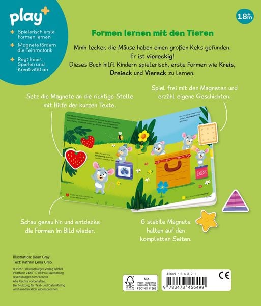 Produktbild: Play+ Mein Spiel mit-Magnetbuch Komm, wir lernen die Formen - ab 18 Monate