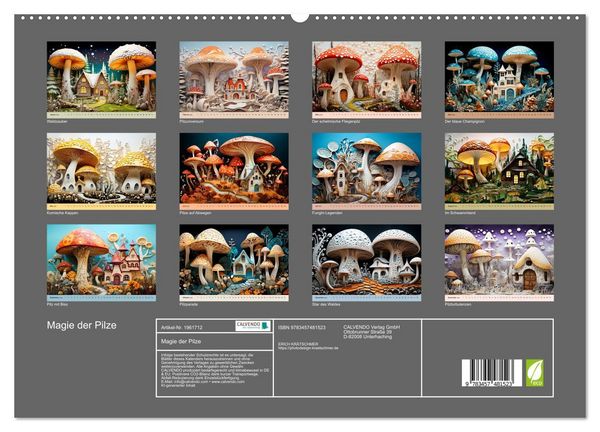 Produktbild: Magie der Pilze (hochwertiger Premium Wandkalender 2026 DIN A2 quer), Kunstdruck in Hochglanz