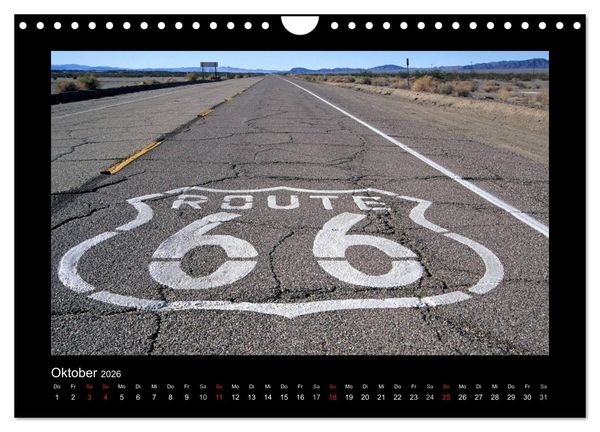 Produktbild: Get Your Kicks on Route 66 (Wandkalender 2026 DIN A4 quer), CALVENDO Monatskalender