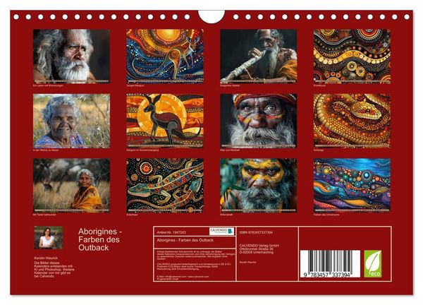 Produktbild: Aborigines - Farben des Outback (Wandkalender 2026 DIN A4 quer), CALVENDO Monatskalender