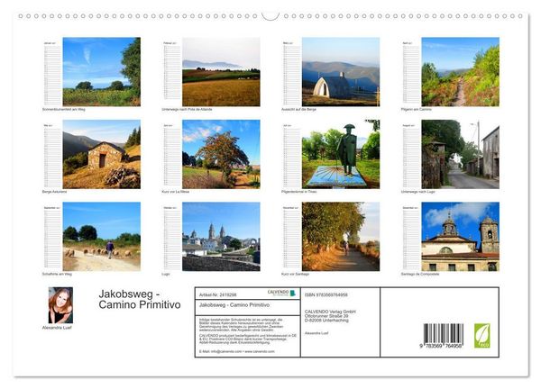 Produktbild: Jakobsweg - Camino Primitivo (hochwertiger Premium Wandkalender 2027 DIN A2 quer), Kunstdruck in Hochglanz