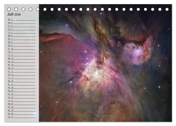 Produktbild: Universum. Farbenpracht der Gasnebel (Tischkalender 2026 DIN A5 quer), CALVENDO Monatskalender