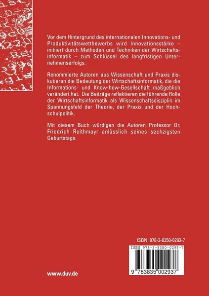 Produktbild: Wirtschaftsinformatik als Schl&uuml;ssel zum Unternehmenserfolg
