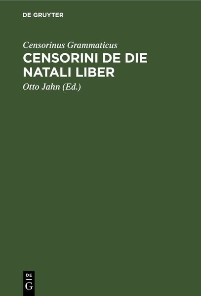 Produktbild: Censorini De Die Natali Liber