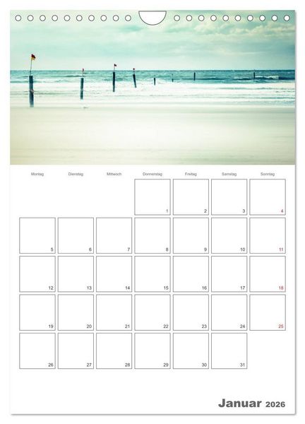 Produktbild: Strandbilder - K&uuml;nstlerische Impressionen von der Nordsee (Wandkalender 2026 DIN A4 hoch), CALVENDO Monatskalender