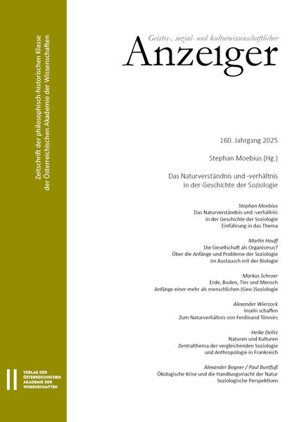 Produktbild: Geistes-, sozial- und kulturwissenschaftlicher Anzeiger ‒ Zeitschrift der philosophisch-historischen Klasse der &Ouml;sterreichischen Akademie der Wissenschaften, 160. Jahrgang (2025)