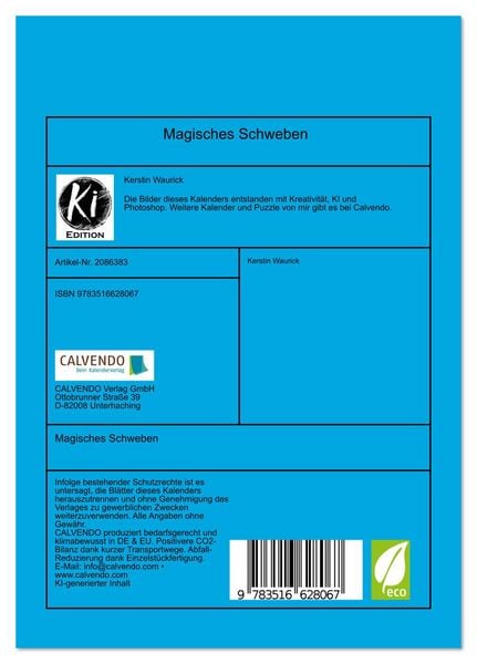 Produktbild: Magisches Schweben (Tischkalender 2026 DIN A5 hoch), CALVENDO Monatskalender