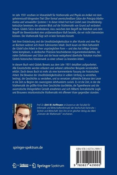Produktbild: Die G&ouml;del'schen Unvollst&auml;ndigkeitss&auml;tze