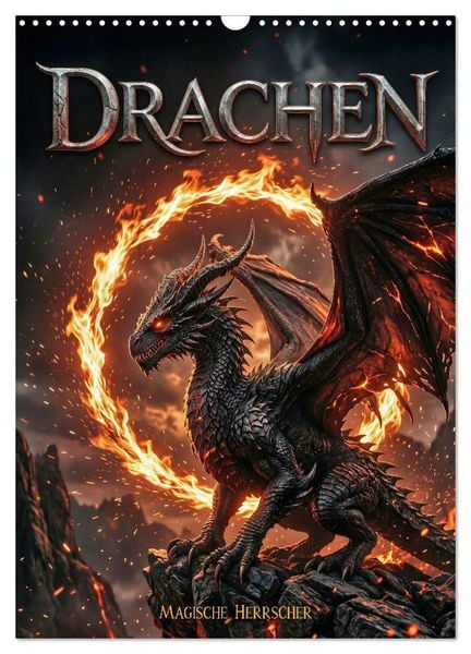 Produktbild: Drachen - Magische Herrscher, Dark‑Fantasy Wandkalender (Wandkalender 2027 DIN A3 hoch), CALVENDO Monatskalender