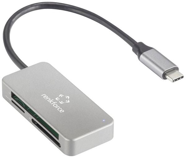 Produktbild: Renkforce RF-PCR-210 Externer Speicherkartenleser USB-C&reg; (USB 3.2 Gen 1) Silber
