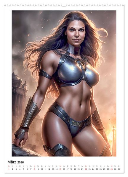 Produktbild: Mythos Kriegerin (Wandkalender 2026 DIN A2 hoch), CALVENDO Monatskalender