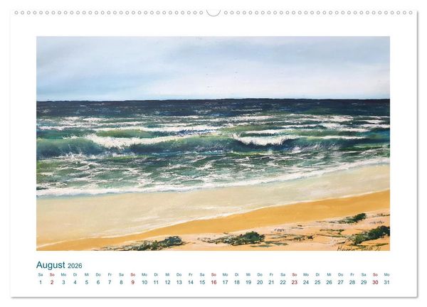 Produktbild: Wellenbrausen - Gemalte Wellen von Michaela Spreider (Wandkalender 2026 DIN A2 quer), CALVENDO Monatskalender