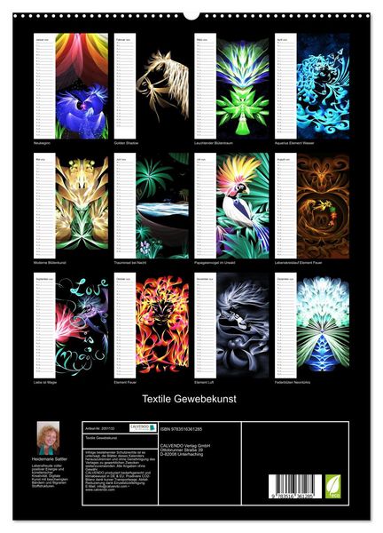 Produktbild: Textile Gewebekunst (Wandkalender 2026 DIN A2 hoch), CALVENDO Monatskalender