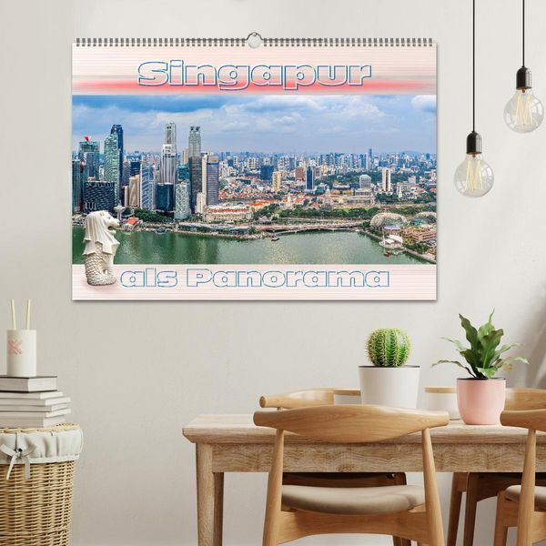 Produktbild: Singapur als Panorama (Wandkalender 2026 DIN A2 quer), CALVENDO Monatskalender