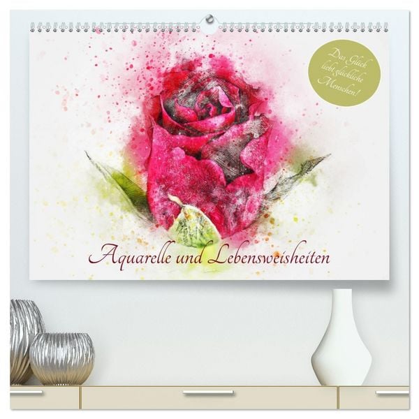 Produktbild: Aquarelle und Lebensweisheiten (hochwertiger Premium Wandkalender 2026 DIN A2 quer), Kunstdruck in Hochglanz