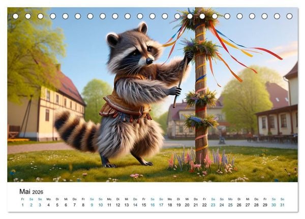 Produktbild: Lustige Waschb&auml;ren (Tischkalender 2026 DIN A5 quer), CALVENDO Monatskalender