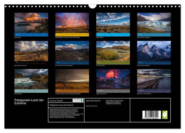 Produktbild: Patagonien-Land der Extreme (Wandkalender 2026 DIN A3 quer), CALVENDO Monatskalender