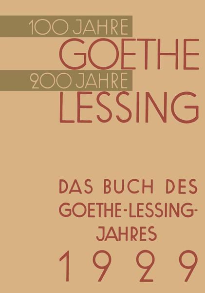 Produktbild: Das Buch des Goethe-Lessing-Jahres 1929